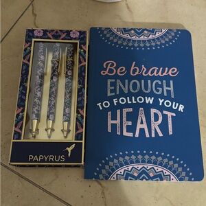 Papyrus Elegant Floral Pen Trio W/Journal